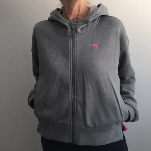PUMA - Babes For Boobs - Gray Hoodie - Size: XL